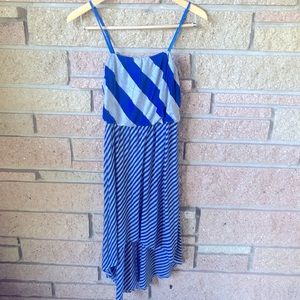 Blue and Gray Striped Daytrip Dress